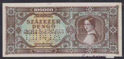 1945. 100000P "MINTA" perforációval M 000 000 000 sorozat T:I- (kis folt) R!