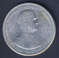 1930. 5P Ag "Horthy jobbra" T:3 kis ph.