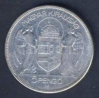 1930. 5P Ag "Horthy jobbra" T:3 apró ph