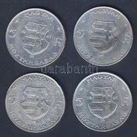 1947 5Ft Ag "Kossuth" (4x) T:2-/3,3 ph