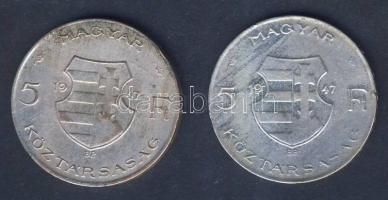 1947 5Ft Ag "Kossuth" (2x) T:3 ph