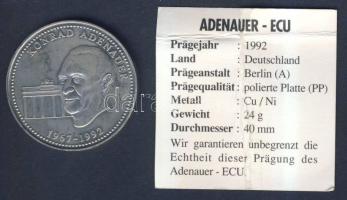 Németország 1992. "Konrad Adenauer ECU" emlékérem tanúsítvánnyal T:PP + Hollandia 1992. &q...
