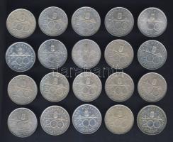 1993-94. 200Ft Ag "Deák" + "MNB" (20x) T:vegyes
