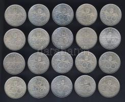 1993-94. 200Ft Ag "Deák" + "MNB" (20x) T:vegyes