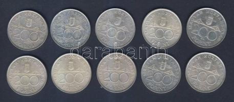 1993-94. 200Ft Ag "Deák" + "MNB" (10x) T:vegyes
