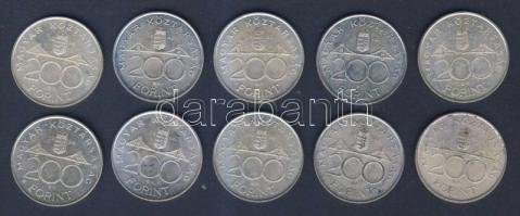 1993-94. 200Ft Ag "Deák" + "MNB" (10x) T:vegyes