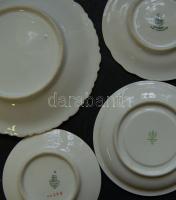 4 db klf porcelán kistányér, közte Zsolnay, Hollóházi, stb