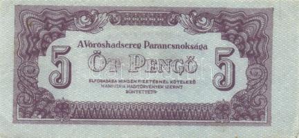 1944. 5P V.H. (3x) két színváltozat, egyik vágáshibás + 1946. 1.000.000BP (3x)+ 1992. 100Ft T:II+,II...