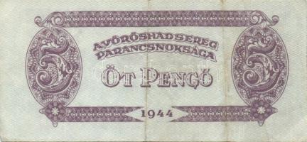 1944. 5P V.H. (3x) két színváltozat, egyik vágáshibás + 1946. 1.000.000BP (3x)+ 1992. 100Ft T:II+,II...