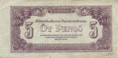 1944. 5P V.H. (3x) két színváltozat, egyik vágáshibás + 1946. 1.000.000BP (3x)+ 1992. 100Ft T:II+,II...