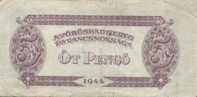 1944. 5P V.H. (3x) két színváltozat, egyik vágáshibás + 1946. 1.000.000BP (3x)+ 1992. 100Ft T:II+,II...