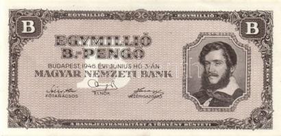 1944. 5P V.H. (3x) két színváltozat, egyik vágáshibás + 1946. 1.000.000BP (3x)+ 1992. 100Ft T:II+,II...