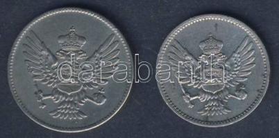 Montenegró 1914. 10P + 1908. 20P T:3+