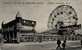 Coney Island Scoota boats and wonder wheel