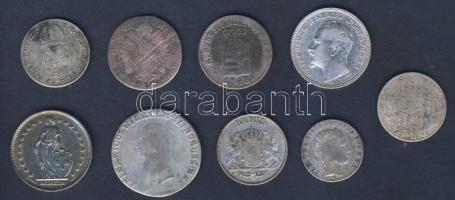 Kis ezüst tétel: Svájc 1968. 1Fr Ag, Ausztria/Baden 1840. 6Kr Ag, Ausztria 1849. 6Kr Ag, Bulgária 1891. 1L Ag + 5 klf ezüst pénzérme T:vegyes