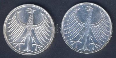 NSZK 1971G 5M Ag + 1974F 5M Ag T:2+ ph.