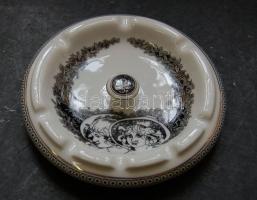 Szász Endre által tervezett Hollóházi porcelán hamutartó / Faces designed by Endre Szasz Hollohaza chinaware ashtray 13 cm