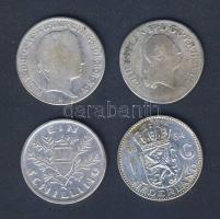Kis ezüst tétel benne: 1765-1964. Ausztria, Hollandia, Német Államok 4db pénzérme T:vegyes