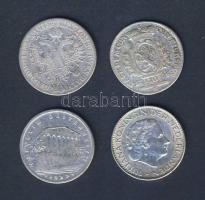 Kis ezüst tétel benne: 1765-1964. Ausztria, Hollandia, Német Államok 4db pénzérme T:vegyes