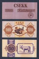 3db papír játékpénz az 50-es évekből T:I