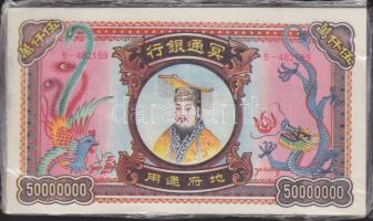 Bontatlan csomag kínai égetési pénz 100 db / China hell banknote 100x UNC