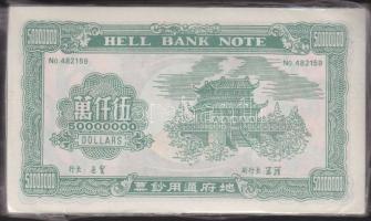 Bontatlan csomag kínai égetési pénz 100 db / China hell banknote 100x UNC