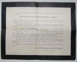 cca 1916 József szanatórium TBC ellenes propaganda gyászjelentés formájában / Anti TBC propaganda