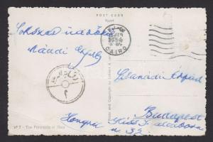 Mándi Gyula válogatott labdarúgó, edző által írt képeslap Csanádi Árpádnak