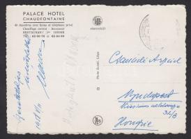 Hidegkuti Nándor bajnok labdarúgó, az Aranycsapat tagja által írt képeslap Csanádi Árpádnak