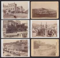 cca 1880 Karlsbad 6 keményhátú fotó / Karlovy Vary 6 vintage photos 7x11 cm
