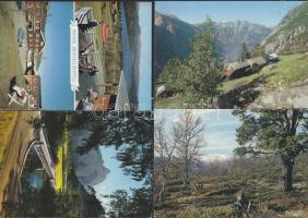 435 db főleg modern norvég színes városképes lap + 4 db kisebb méretű képeslap sorozat, kb. 150 kise...