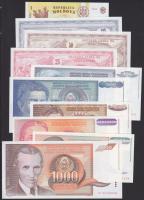 Makedónia 1992. 10D, 25D, 50D T:I + Moldova 1994. 1L + Jugoszlávia 6klf bankjegy T:I