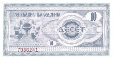 Makedónia 1992. 10D, 25D, 50D T:I + Moldova 1994. 1L + Jugoszlávia 6klf bankjegy T:I