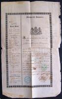 1858 Hannoveri Királyság útlevele Magyarországi utazáshoz / Passport of Kingdom Hannover