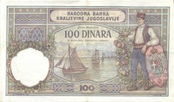 Jugoszlávia 1929. 100D T:II + 5klf jugoszláv pénz T:III