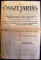 1945 Összetartás c. nyilas lap a BUdapesti harcok híreivel (ragasztóval)