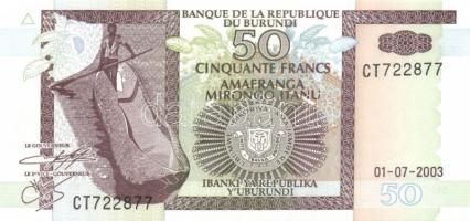 Burundi 4klf modern bankjegy + Kongó 5 klf modern bankjegy T:I