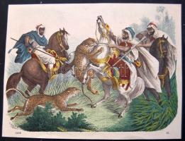 cca 1910 3+1 db nagyméretű groteszt Litho nyomat / Large Litho pictures s: Ettanburger 50x35 cm