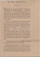 1813 III. Frigyes Vilmos porosz király kiáltványa hadvezéreihez a Napóleon elleni  hadüzenet előestéjén (egy szakadás)/ Declaration of Friedrich Wilhelm king of Prussia on the forthnight of the war against Napoleon (one tear) 21x30 cm