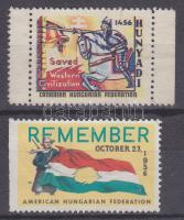 2 db levélzáró: Amerikai Magyar Szövetség + Kanadai Magyar Szövetség