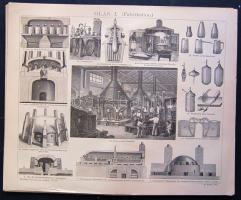 cca 1880 Ipar és gépek 11 db acélmetszet  jó állapotban / Industry and machines 11 etchings 25x30 cm