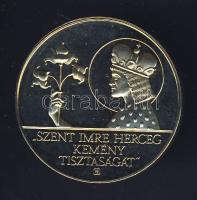 DN "Szent Imre Herceg Kemény Tisztaságát" aranyozott emlékérem T:PP