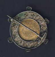 Franciaország 1867BB 10Fr Au "III.Napóleon" 3,225g T:2 díszes ezüst foglalatban