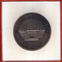 1987 100 éves a mentőszolgálat - Kresz Géza Br. plakett díszdobozban T:1