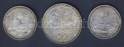 Szovjetunió 1980 "Moszkvai Olimpia/ Moscow Olympic games"  Ag 10R, 5R (2x) díszdobozban T:BU