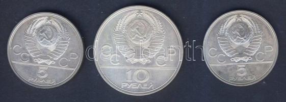 Szovjetunió 1980 "Moszkvai Olimpia/ Moscow Olympic games"  Ag 10R, 5R (2x) díszdobozban T:...