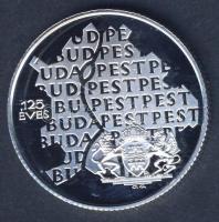 1997. 750Ft Ag "Budapest egyesítésének 125. évfordulója" T:PP Tanúsítvánnyal!
