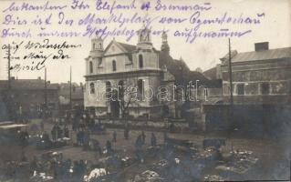 Czestochowa Sigismund church with fair and the shop of J. Eizen photo