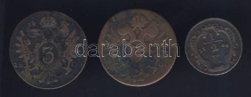 Ausztria 1764. 1/2Kr "Lotharingiai Ferenc" + 1800G 3Kr + 1800S 3Kr T:3,3-