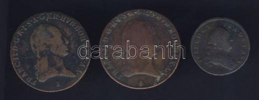 Ausztria 1764. 1/2Kr "Lotharingiai Ferenc" + 1800G 3Kr + 1800S 3Kr T:3,3-